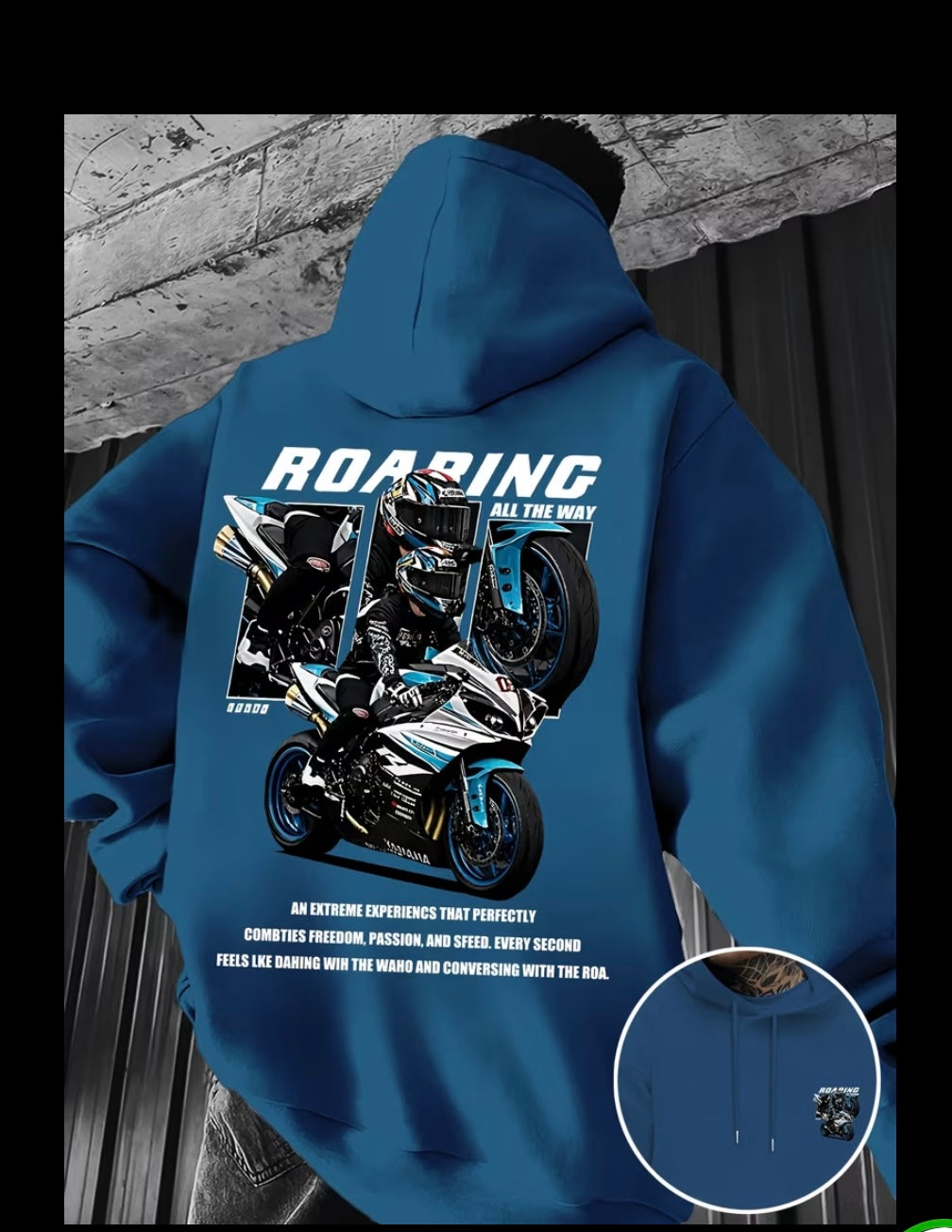 Férfi motor mintás pulcsi