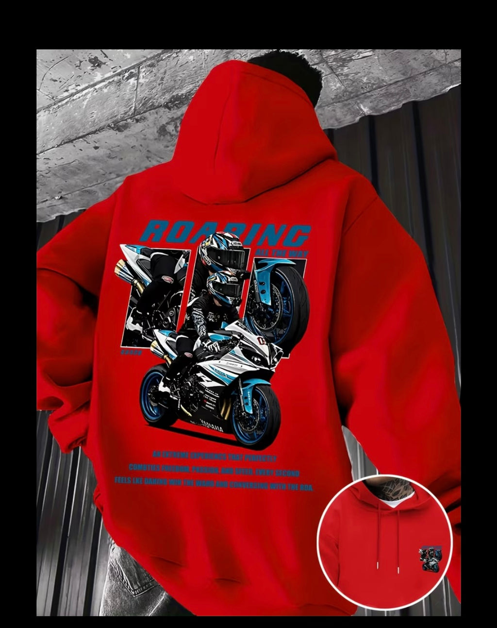 Férfi motor mintás pulcsi