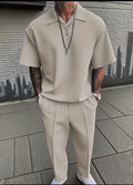 Elegant shirt and pants for men (light gray)