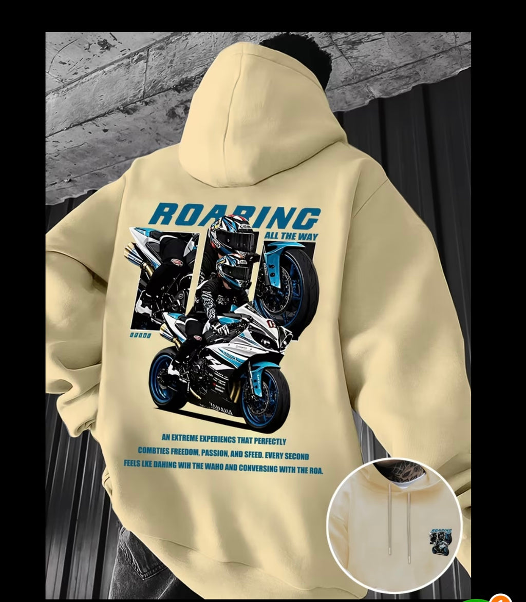 Férfi motor mintás pulcsi