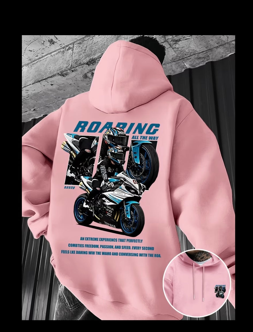 Férfi motor mintás pulcsi